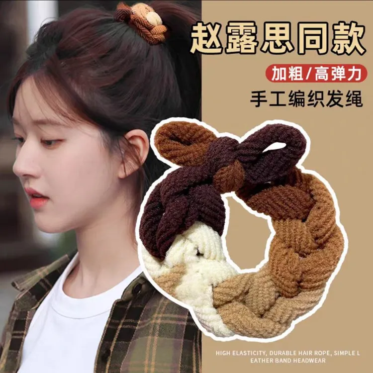 （2024新款蝴蝶结头绳女生高颜值粗发绳发圈简约气质扎马尾橡皮筋）