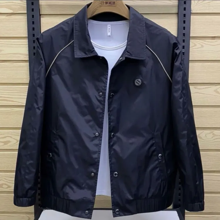 爆款春秋新款男士高级感翻领夹克时尚潮流舒适百搭休闲气质外套潮