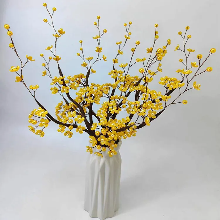 腊梅串珠手工花束diy材料包新手自己制作居家唯美礼物仿真四叶花