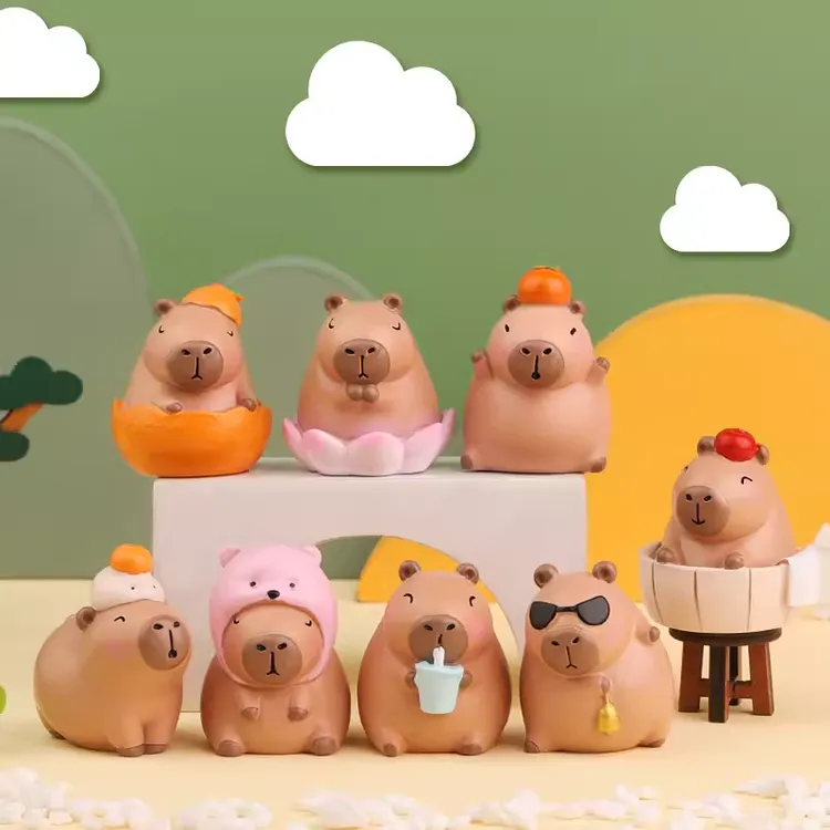 【开盒不退不H】卡皮巴拉二弹来自卡皮巴拉的认可盲盒水豚手办摆件