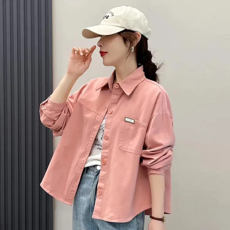 2025春秋季新款女士韩版爆款短外套牛仔衬衫百搭宽松显瘦休闲上衣