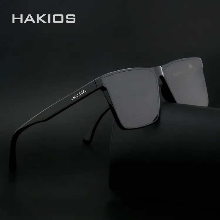 HAKIOSEYEWEAR男士时尚太阳镜方框男款墨镜防紫外线开车钓鱼出行