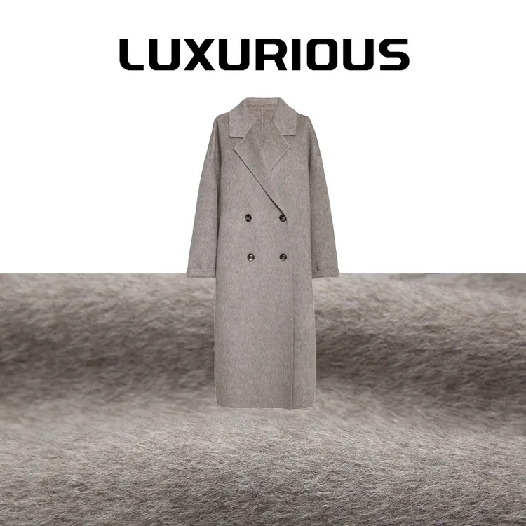 【塞纳河日落】2025新款女装绵羊毛牦牛绒大衣气质轻奢时尚24003