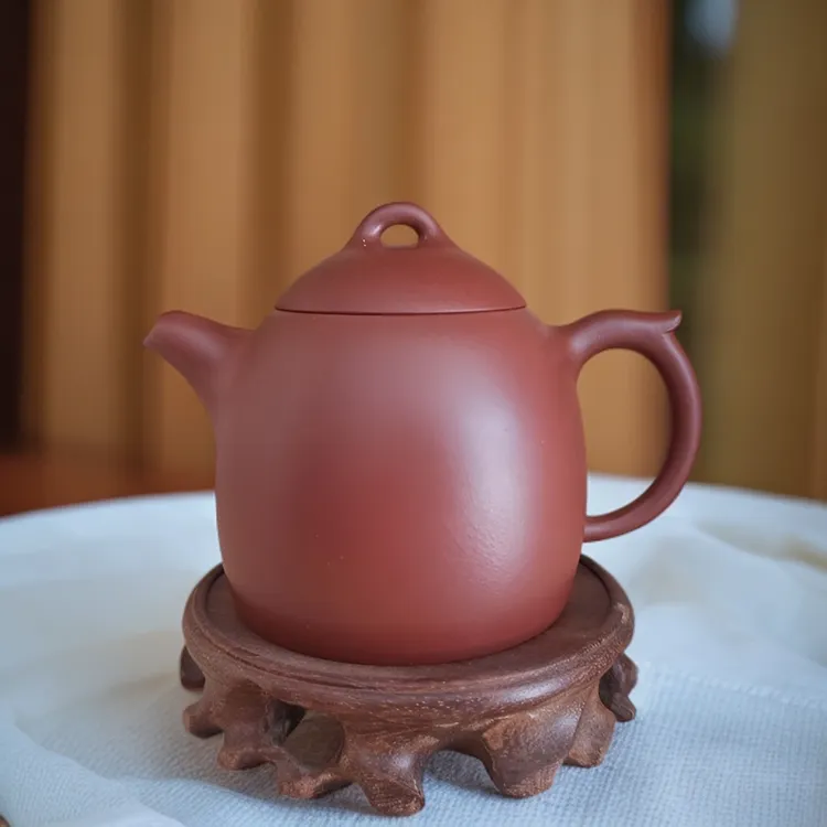 紫砂秦权壶 手工壶 正宗红清水紫泥 容水量330cc 圆壶茶具泥壶