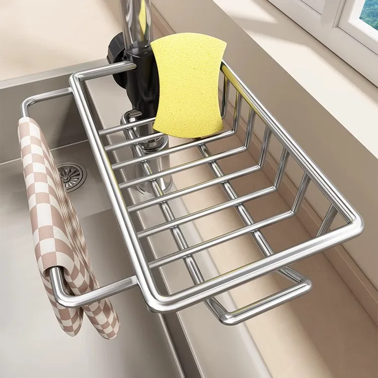 优勤水龙头置物架免打孔水槽架沥水篮卫生间花洒杆支架收纳架神器