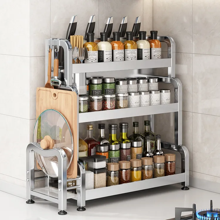 厨房调料置物架筷子刀架多功能盐调味罐收纳盒调味品用品架
