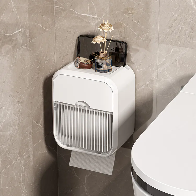 卫生间纸巾盒壁挂式防水厕纸盒免打孔抽纸盒厕所卫生纸卷纸置物架