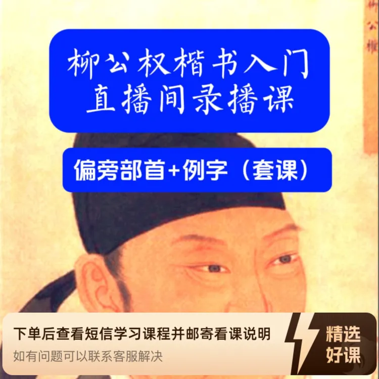 柳公权楷书入门-（偏旁+部首-套课）（留意短信解锁课程）