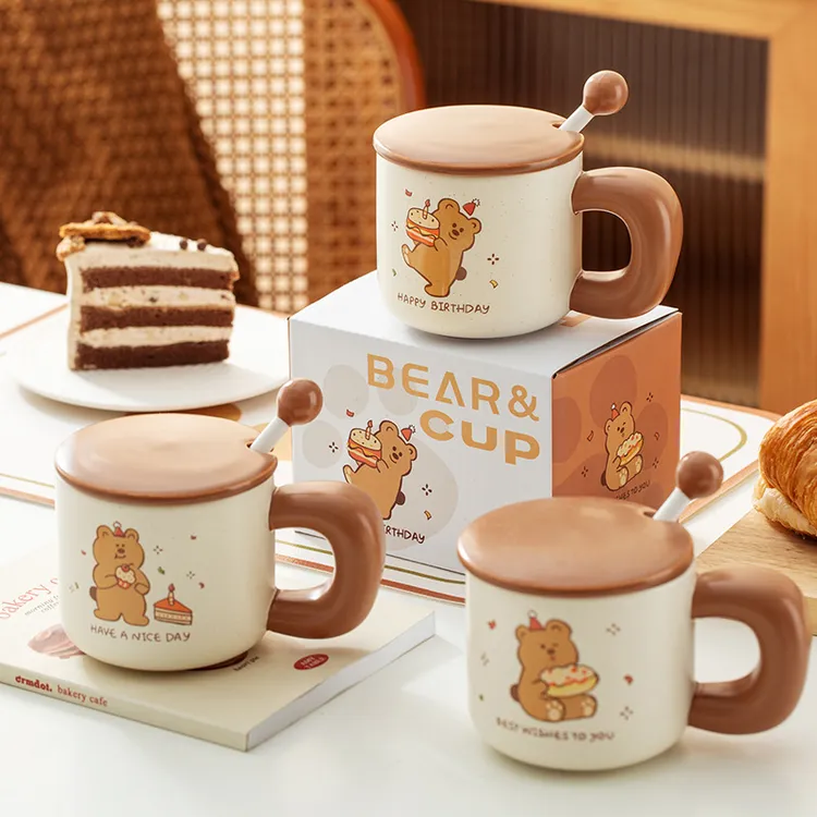 【BELVA 家居】创意可爱小熊陶瓷杯情侣水杯ins高颜值咖啡杯牛奶杯