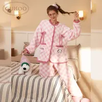 【琦儿专属】Gukoo果壳mikko粉色冬款家居服套装加厚保暖