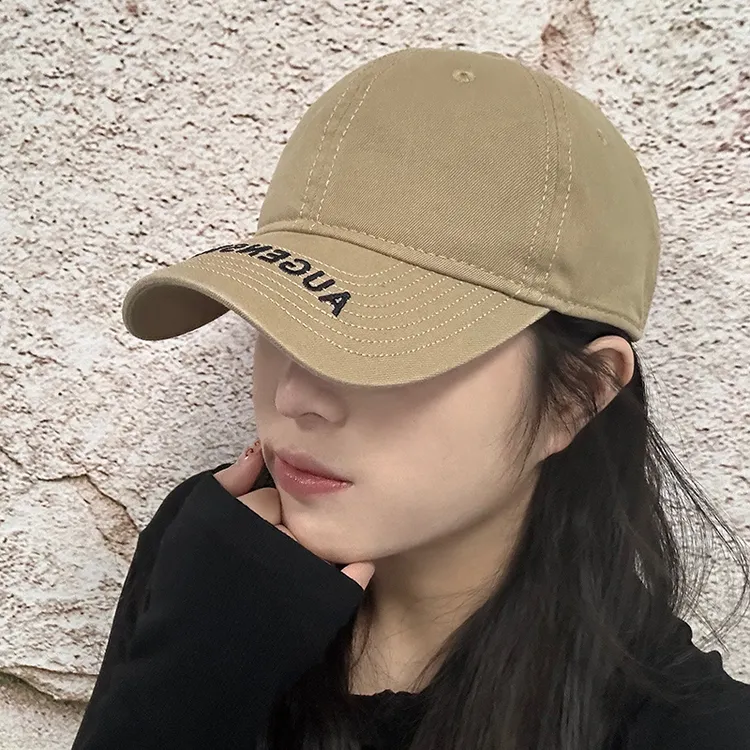 刺绣字母女秋季韩版ins小众潮牌显脸小棒球帽大脸可戴软顶鸭舌帽