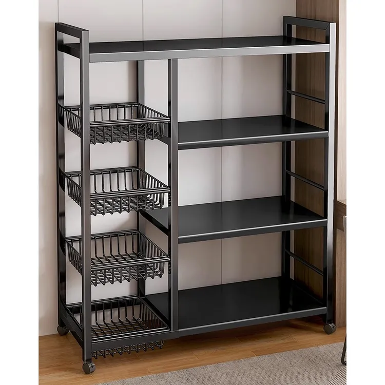 居厨厨置物架厨房落地多层蔬菜收纳架家用多功能杂物架零食储物架