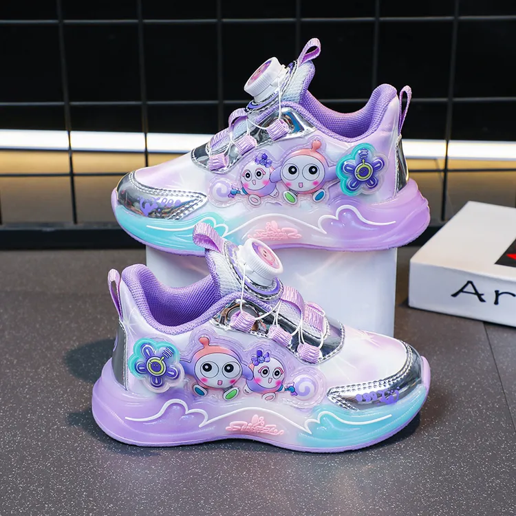 蛋仔女童运动鞋2025春秋新款儿童皮面鞋中大童透气防滑轻便跑步鞋