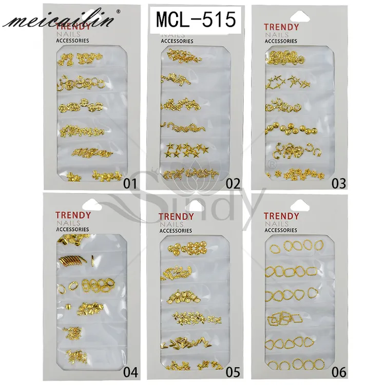 meicailin/美彩琳网红日系美甲金属铆钉镂空方形饰品