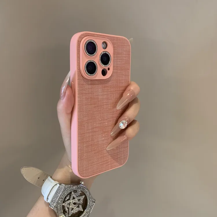 多颜色布纹适用于苹果16promax手机壳新款iPhone15Pro镜头膜14/13