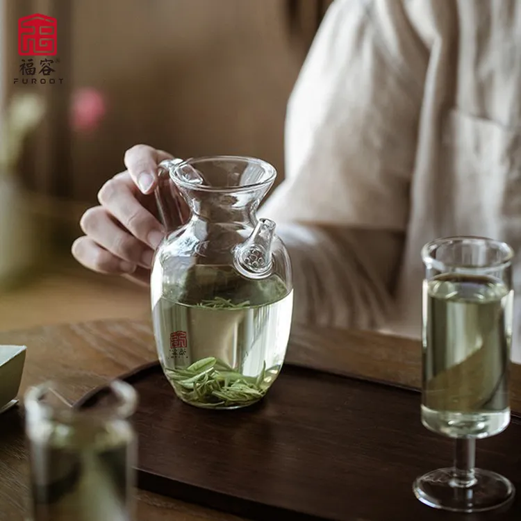 福容仿宋执壶玻璃茶壶手工加厚耐热日式泡茶壶茶器分茶壶透明单壶