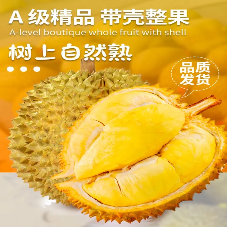 顺丰新鲜水果 】泰国树熟金枕榴莲1-10斤整果新鲜带壳鲜果整箱包邮