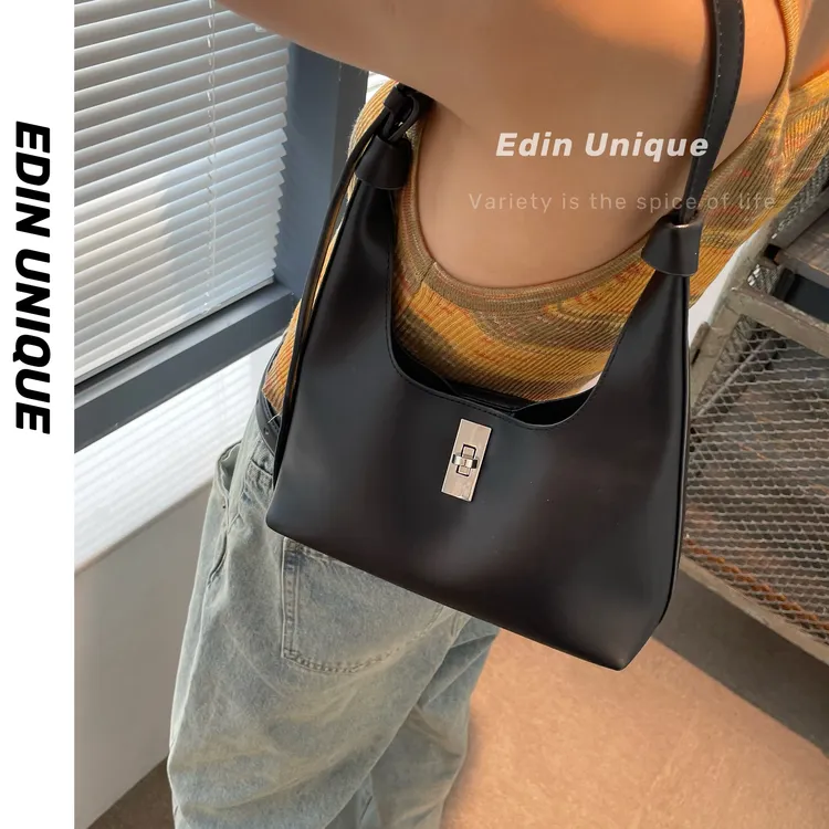 【有拉链/可斜挎】小众设计辣妹腋下包单肩女士复古锁扣法式ins新款商品图