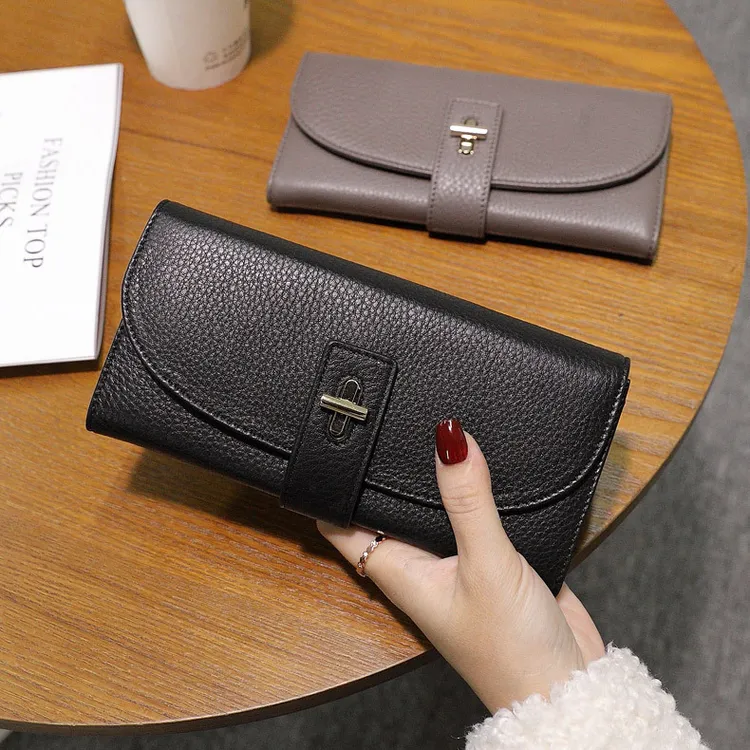 真皮钱包女长款2024新款韩版手拿包女皮夹头层软牛皮钱夹大容量潮