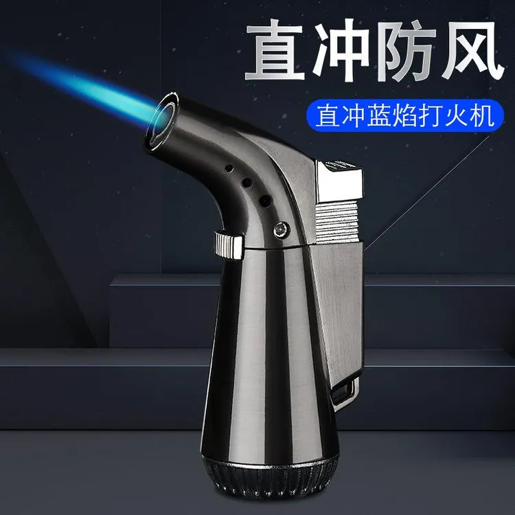 创意充气直冲防风打火机FQ192茶壶弯头高温喷枪小焊枪雪茄打火机