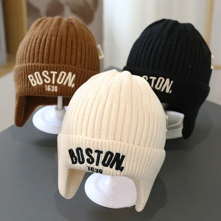 儿童秋冬韩版保暖针织护耳帽男童女童冬季防风百搭宝宝套头毛线帽