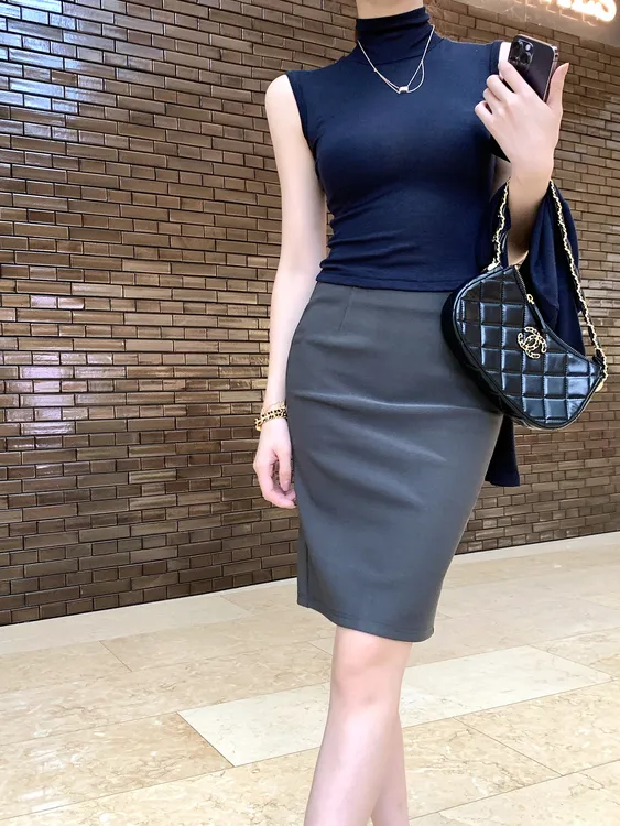 【时光清浅】气质性感简约纯色包臀裙时尚高腰修身显瘦半身裙81362