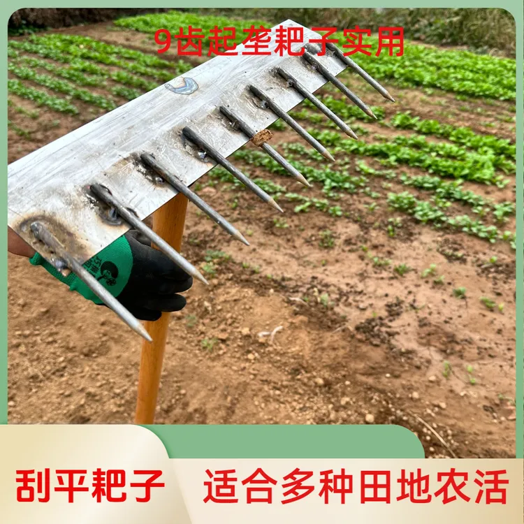 【9齿刮地耙子】适合土地找平起垄松土翻地多功能耙子种菜开荒
