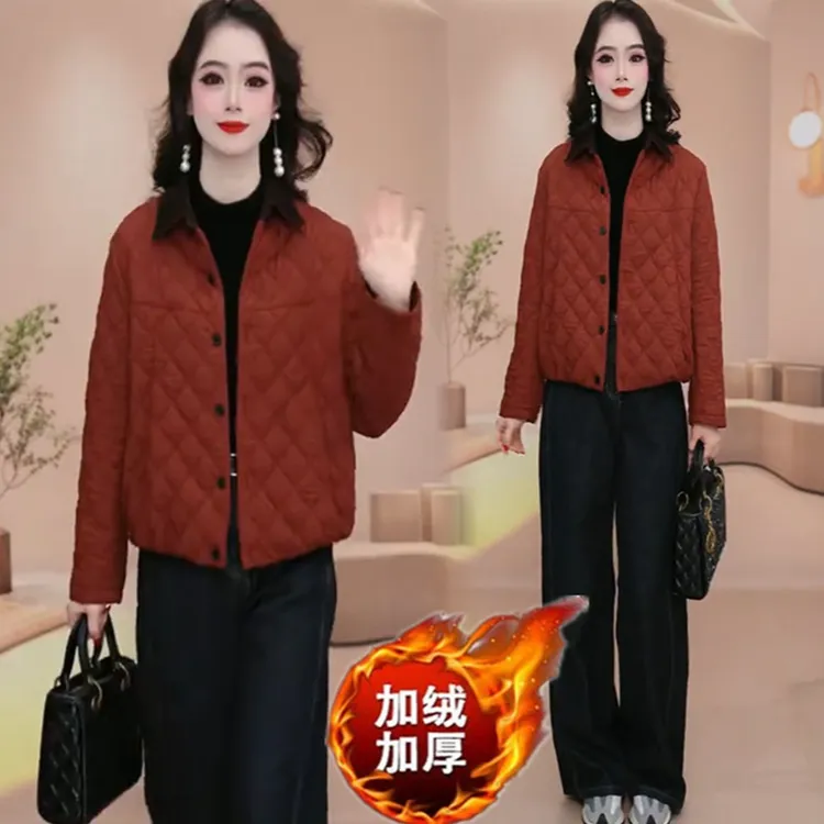 高档女装新款休闲洋气减龄轻薄小棉袄时尚女秋冬保暖短款棉服外套