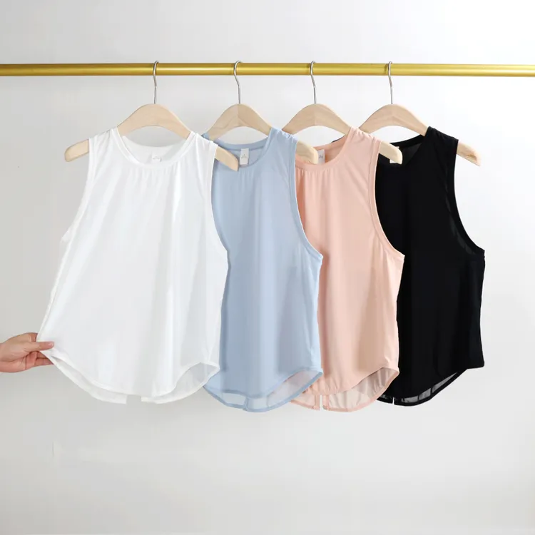 运动背心女夏季速干跑步健身上衣无袖瑜伽服美背外搭罩衫宽松外穿