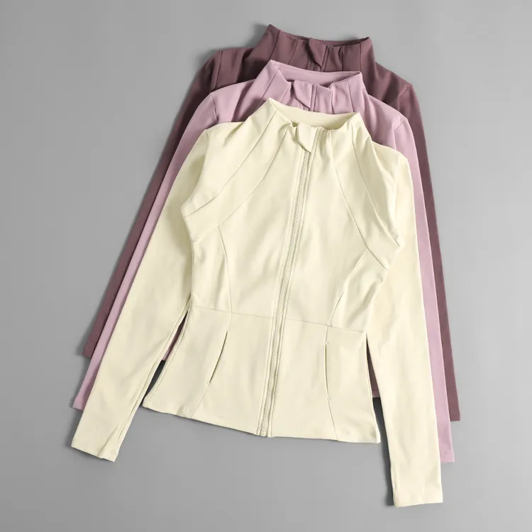 瑜伽服女加绒拉链外套修身显瘦长袖高端跑步运动健身户外骑行上衣