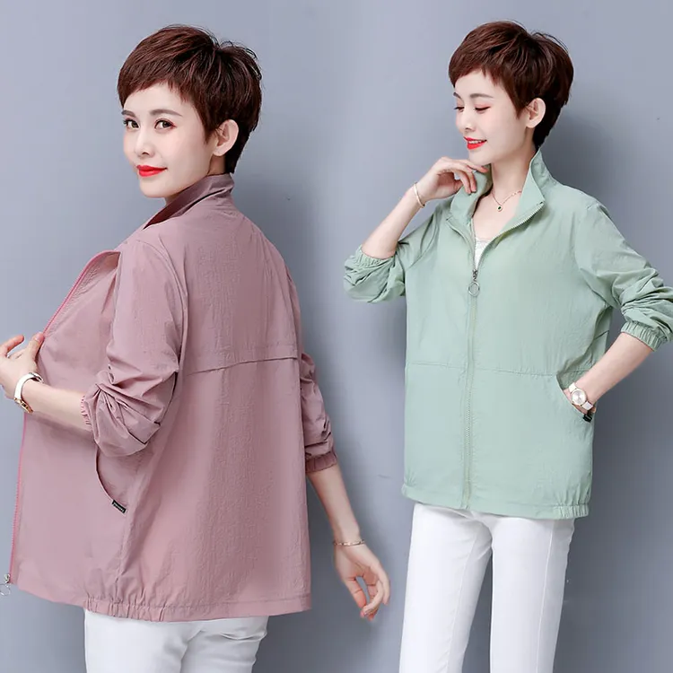薄款防晒衣女洋气中年妈妈夏季新款宽松显瘦防紫外线防晒服短外套