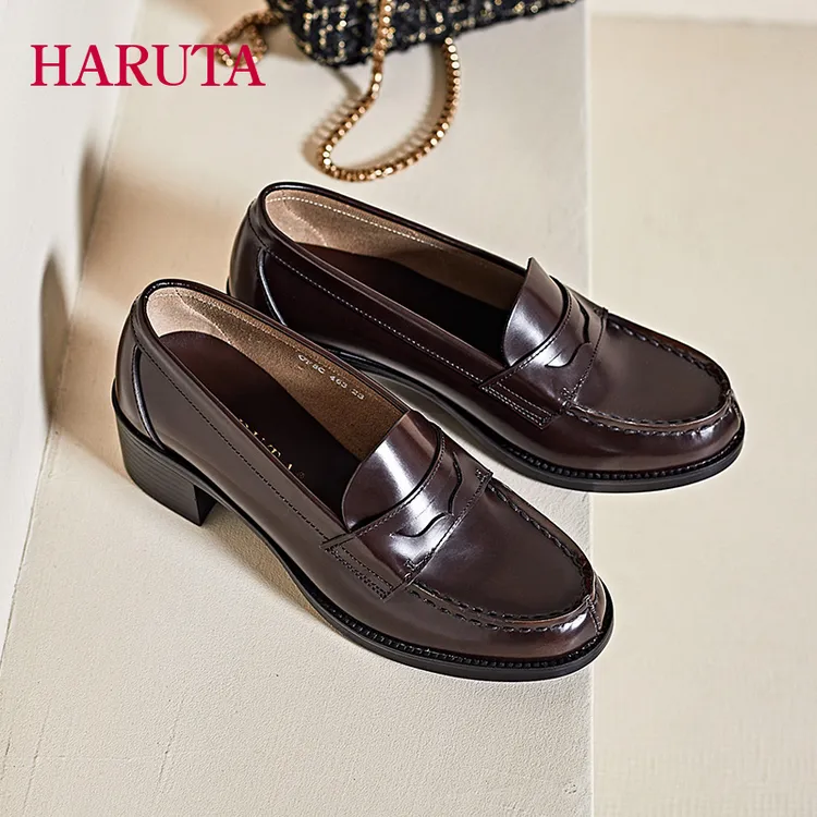 日系学院风4603牛皮款463一脚蹬小皮鞋制服鞋推荐