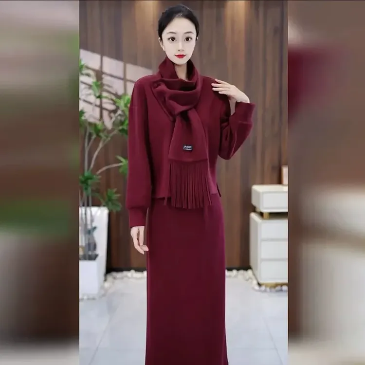 小香风连衣裙女2024新款秋冬气质高级感高端时尚十三行爆两件套装
