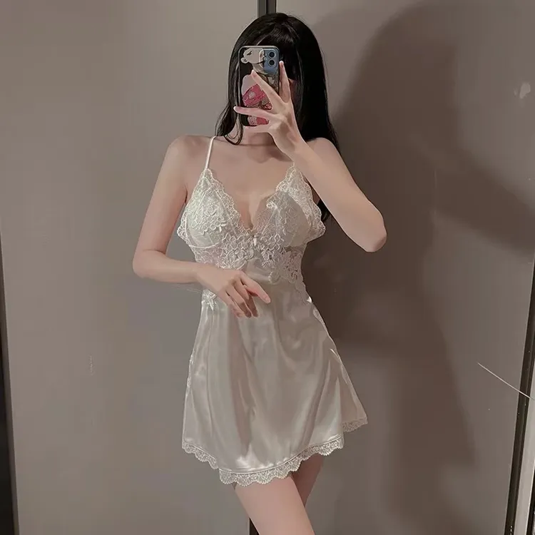 梵花里2025爆款超显白性感吊带纯欲晴趣睡衣春秋睡裙女含胸垫新款