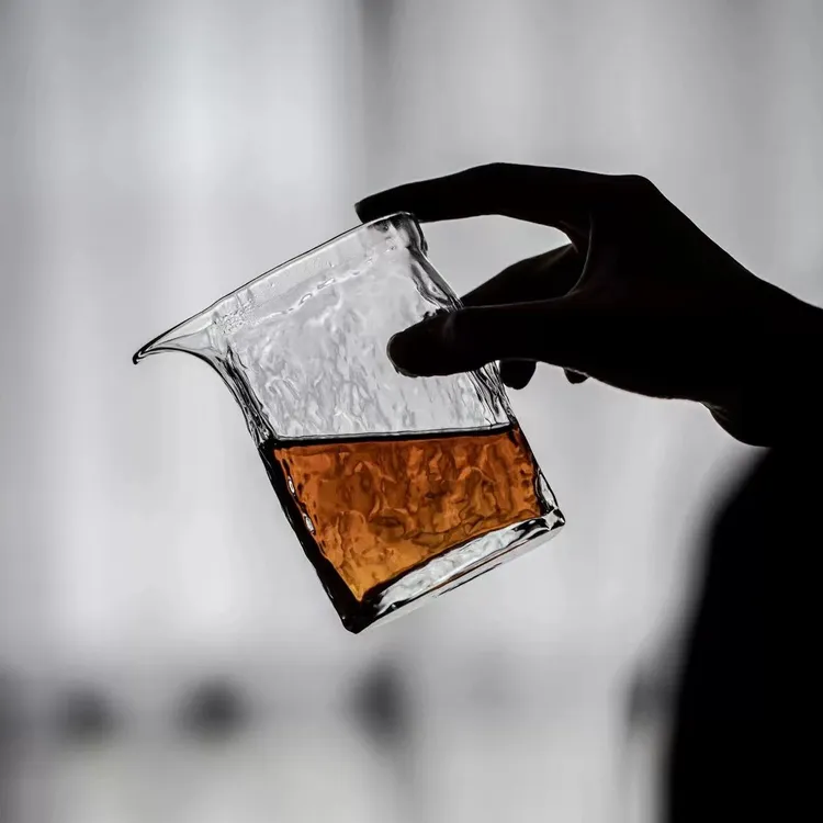 【妙赏】手工日式加厚高硼硅耐热玻璃方砖冰川纹理公道杯分茶器茶海