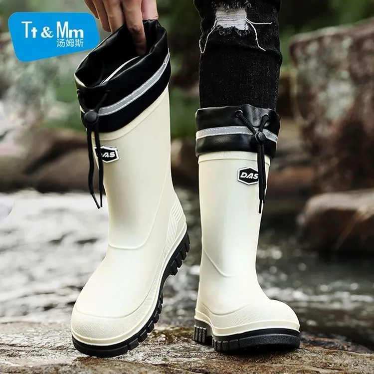 汤姆斯雨靴2024新款男鞋夏户外雨鞋钓鱼防滑防水时尚百搭工作水鞋
