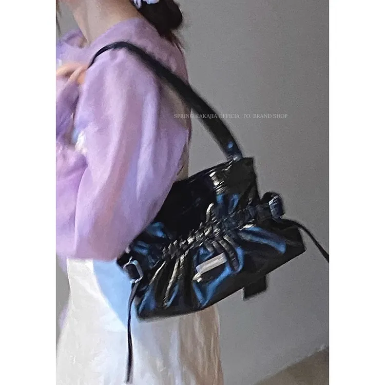 韩国小众褶皱包包女式2025新款潮时尚腋下包高级感洋气单肩手提包