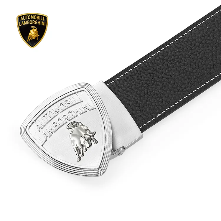 兰博基尼Lamborghini男士皮带真皮头层牛皮腰带商务百搭送礼