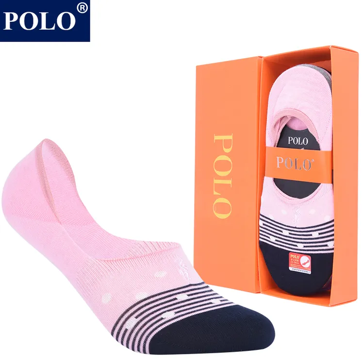 POLO袜子女波点条纹百搭低帮隐形船袜夏季薄款吸汗透气无骨棉袜