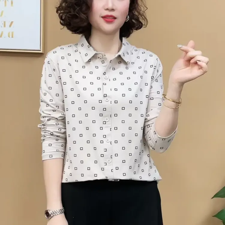 春秋新款长袖衬衫女修身显瘦洋气衬衣时尚翻领打底衫休闲百搭上衣