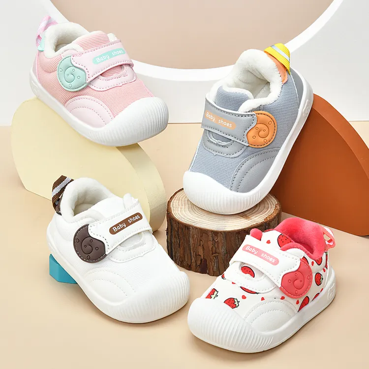 学步鞋男宝宝0-1-3岁2秋冬婴幼儿鞋子女宝宝软底机能加绒加厚棉鞋