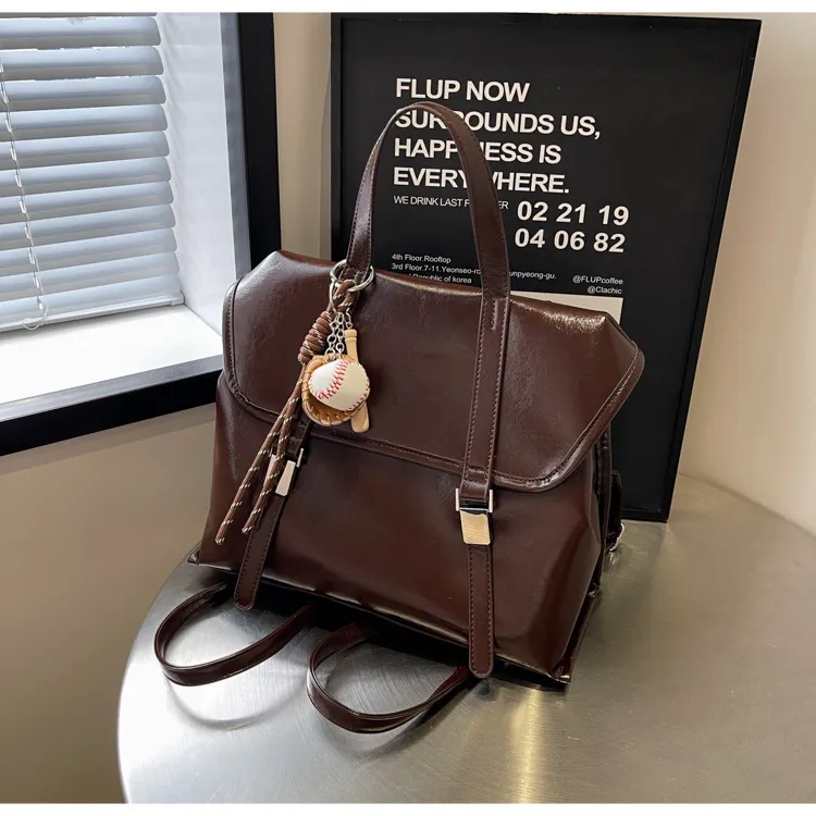 复古女包大容量新款百搭单肩斜挎托特包双肩通勤背包多功能包2024