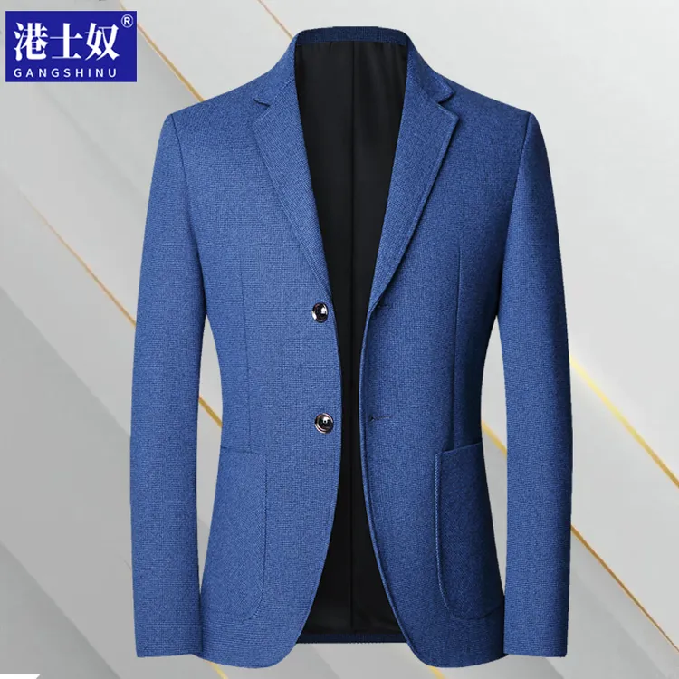 港士奴春秋季新款中年男士西服商务休闲西装外套韩版爸爸装上衣