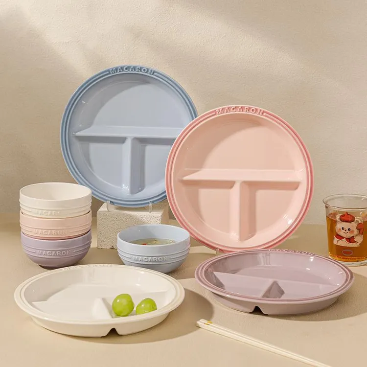 陶瓷分格盘减脂家用减肥餐盘高颜值碗盘餐具水果盘子备菜盘辅食碗