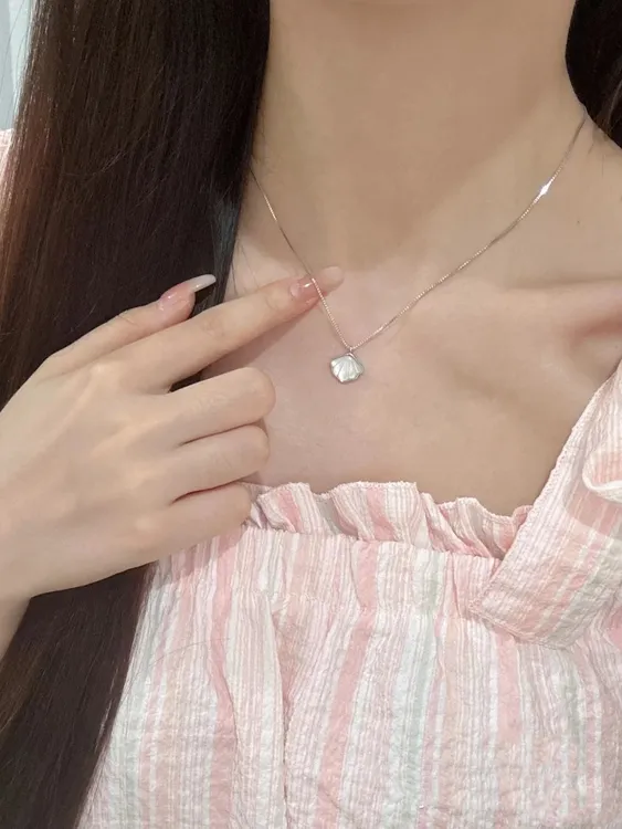 链子925银仿珍珠 链子925纯银项链女不掉色小众高级纯银项链925银
