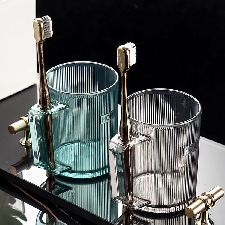 洗漱杯子高颜值情侣刷牙杯轻奢简约家用透明漱口杯学生宿舍牙缸杯