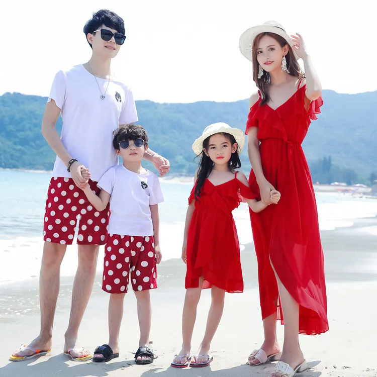 母子装新款2021连衣裙母女海边潮流中国风春夏装时尚沙滩裙亲子装