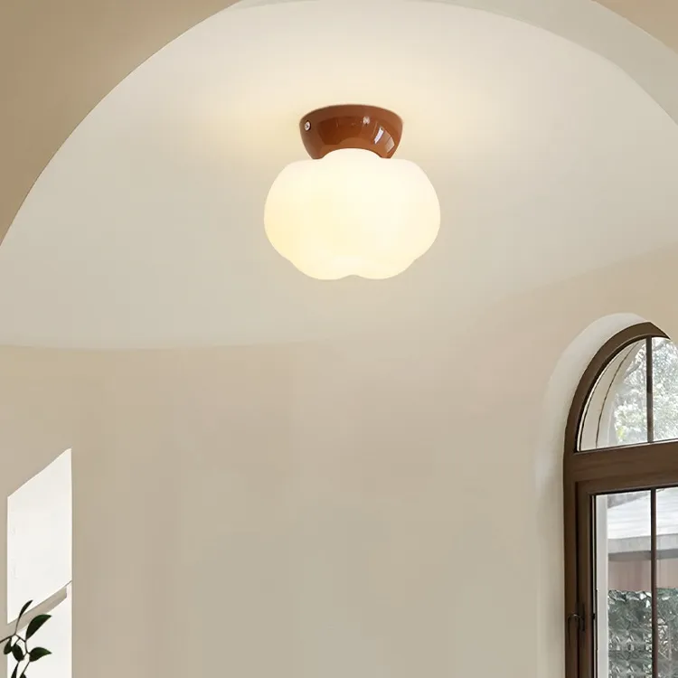 中古走廊过道灯奶油风棉花天花吸顶灯法式复古入户门厅玄关阳台灯