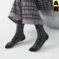 AR原创r线爱心刺绣红色袜子 女中筒袜送礼礼物ins潮网红款基础线