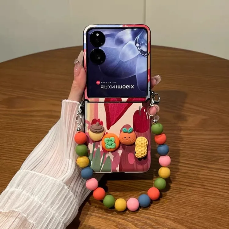 适用小米MIXFlip2手机壳折叠屏谭松韵同款好柿发生全包皮质保护套